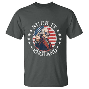 Funny George Washington Revolutionary War T Shirt Suck It England TS12 Dark Heather Print Your Wear