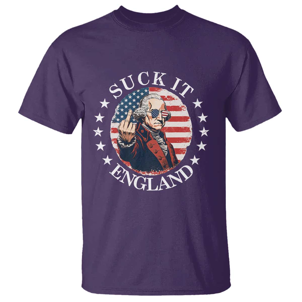 Funny George Washington Revolutionary War T Shirt Suck It England TS12 Purple Print Your Wear