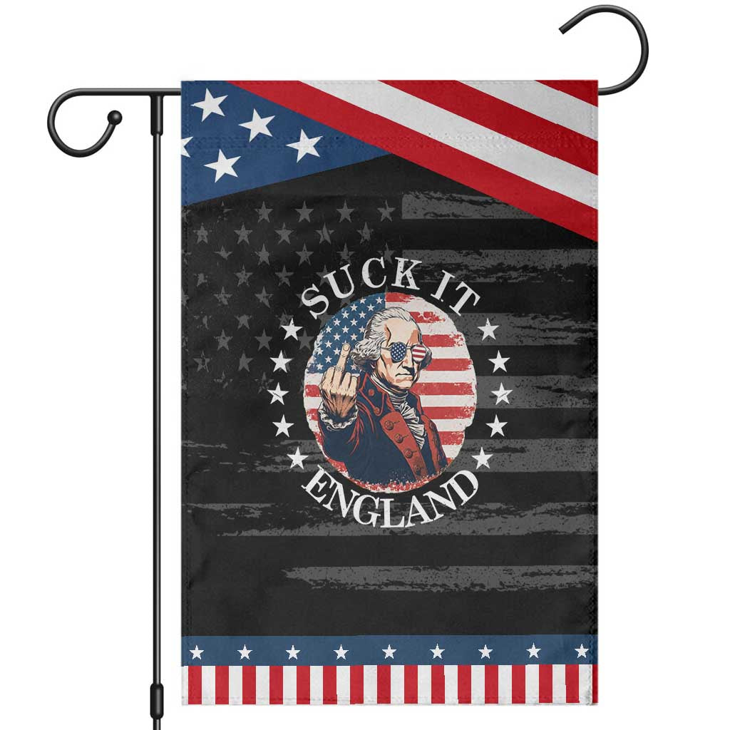Funny George Washington Revolutionary War Patriotic Garden Flag Suck It England TS12 Distressed Black Blue Print Your Wear