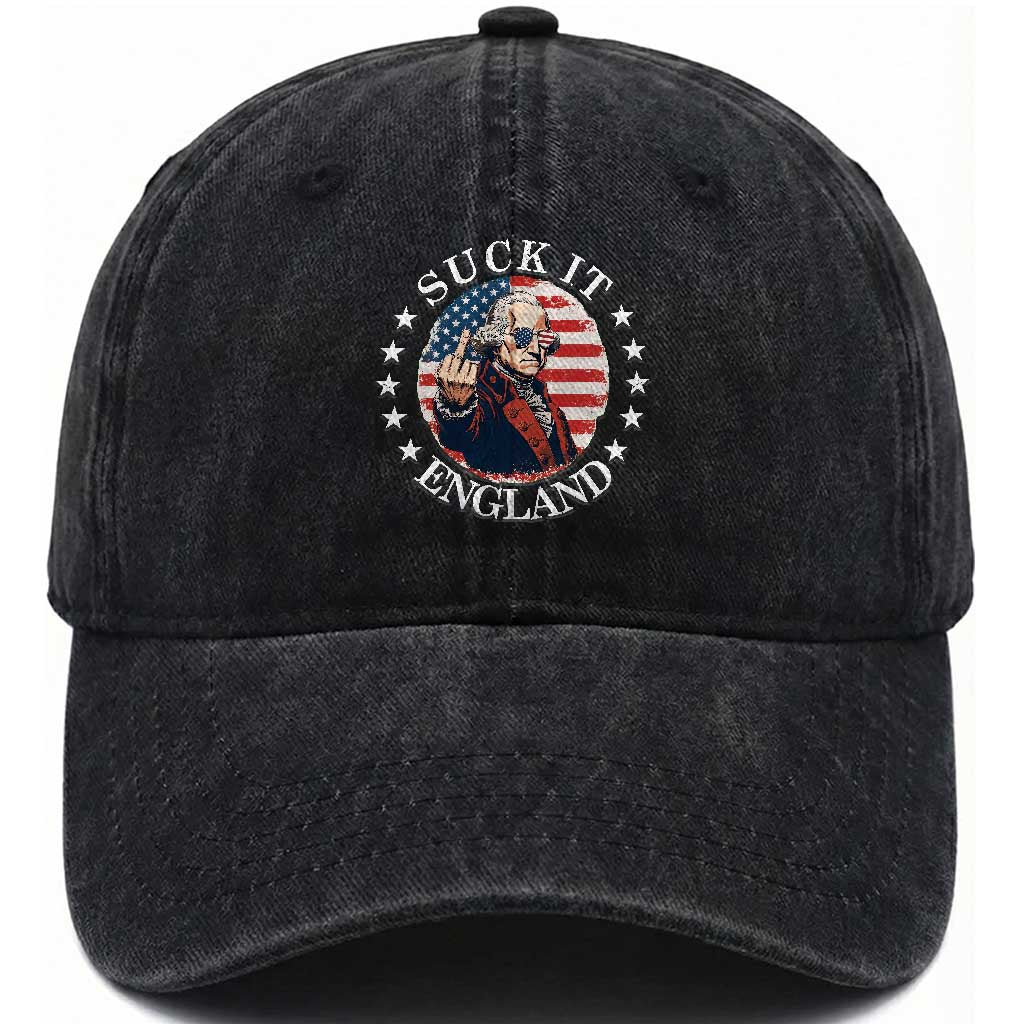 Funny George Washington Revolutionary War Washed Cotton Baseball Cap Suck It England TS12 Print Your Wear