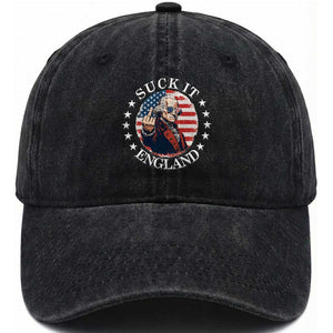 Funny George Washington Revolutionary War Washed Cotton Baseball Cap Suck It England TS12 Print Your Wear