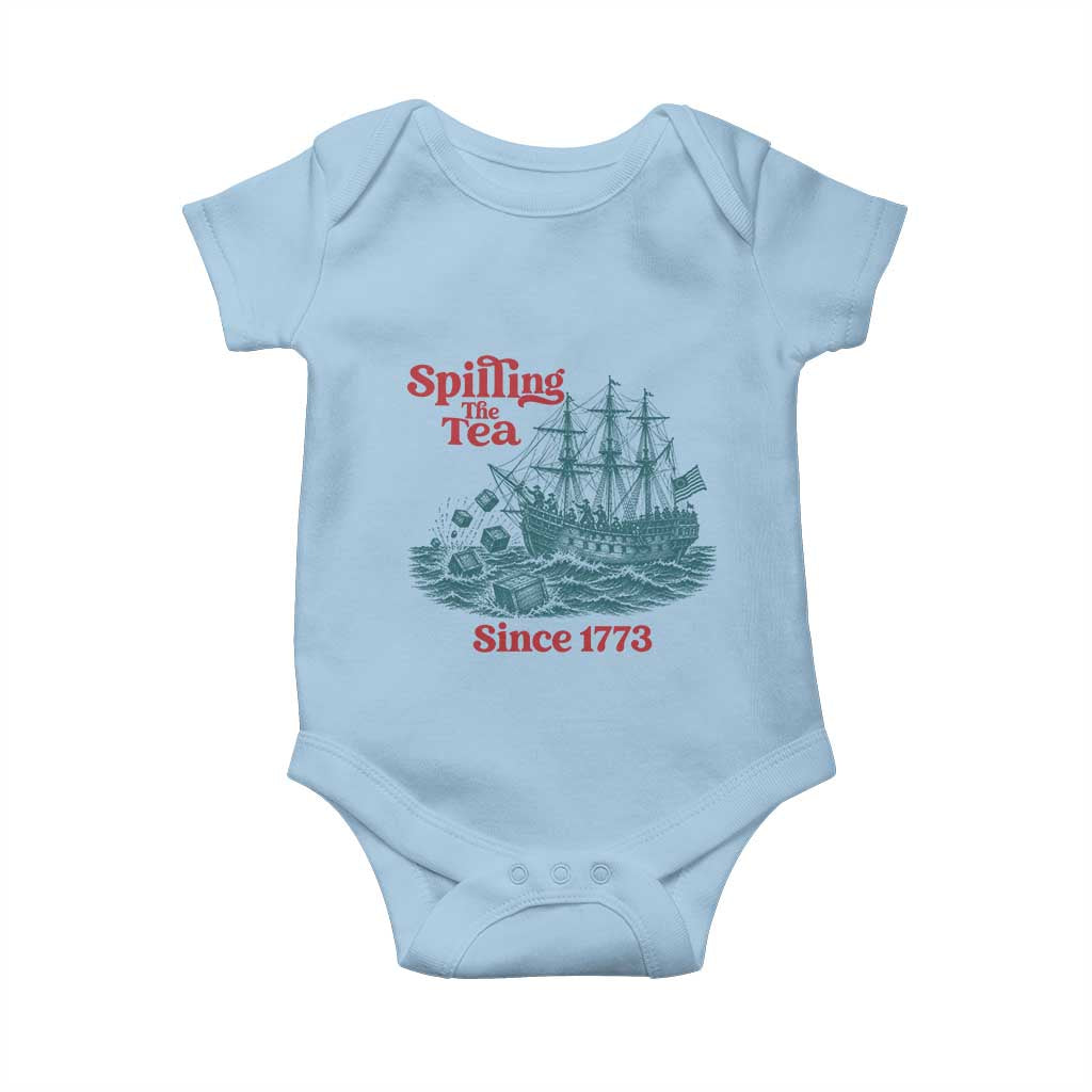 Spilling The Tea Since 1773 Baby Onesie American History Gift TS12 Light Blue Print Your Wear