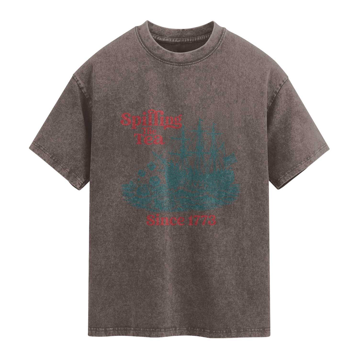 Spilling The Tea Since 1773 Washed Cotton T-Shirt American History Gift