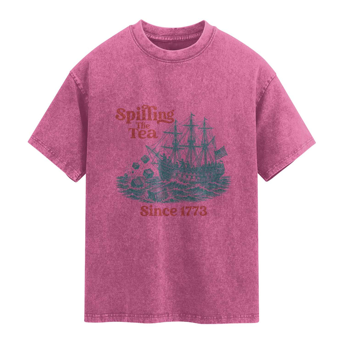Spilling The Tea Since 1773 Washed Cotton T-Shirt American History Gift