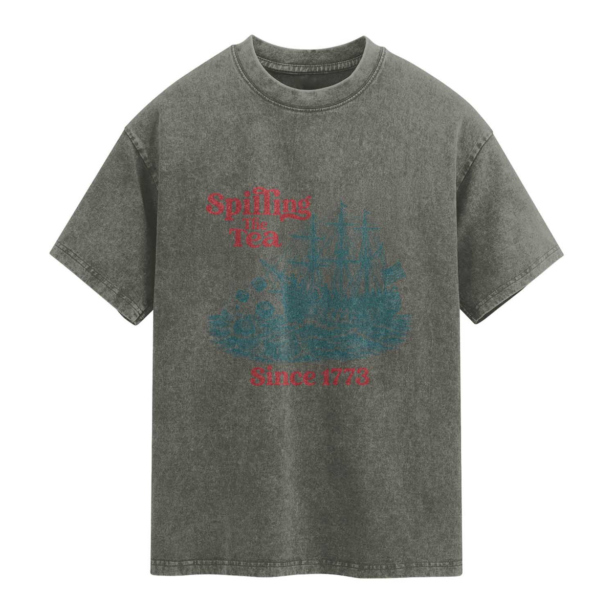 Spilling The Tea Since 1773 Washed Cotton T-Shirt American History Gift