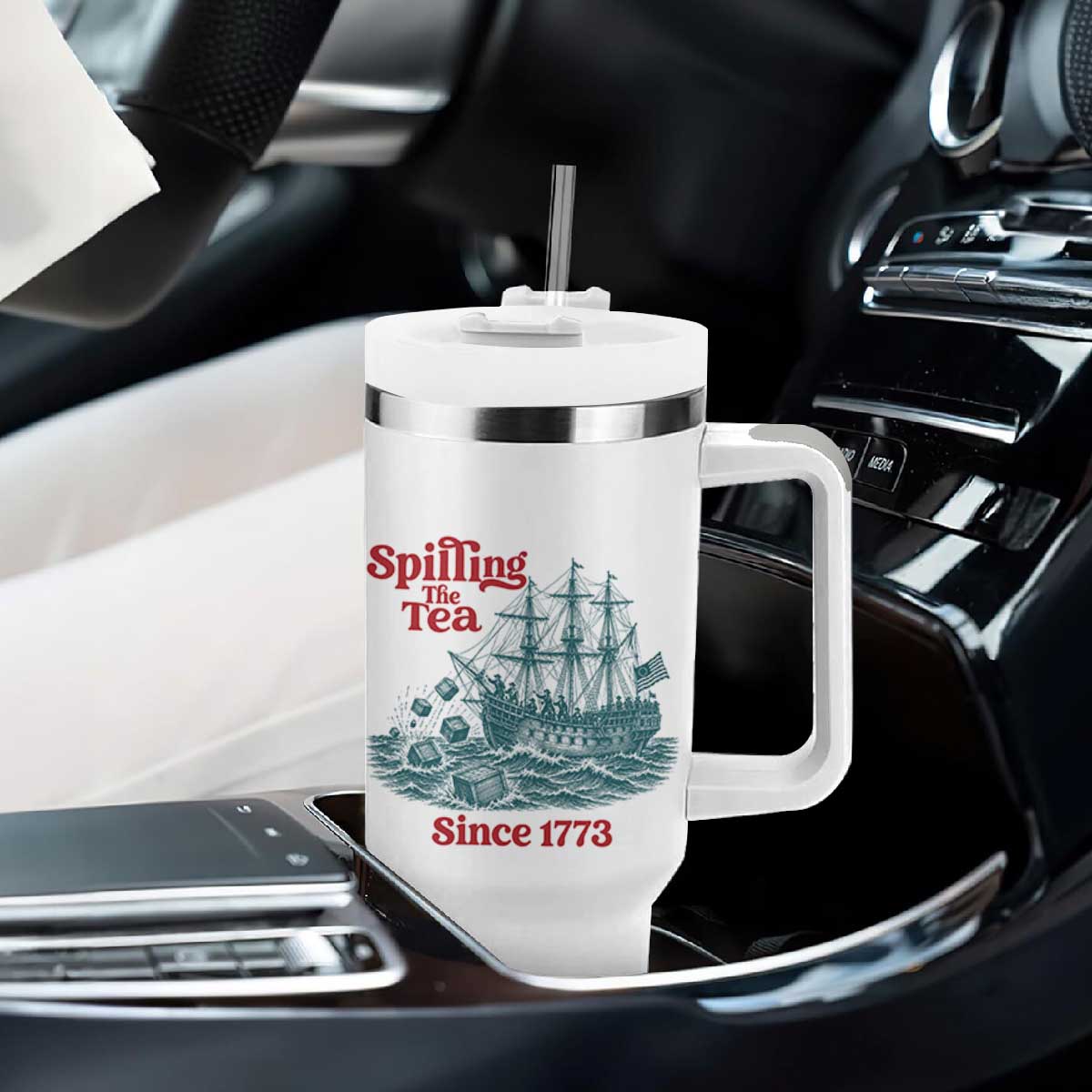 Spilling The Tea Since 1773 Tumbler With Handle American History Gift TS12 Print Your Wear