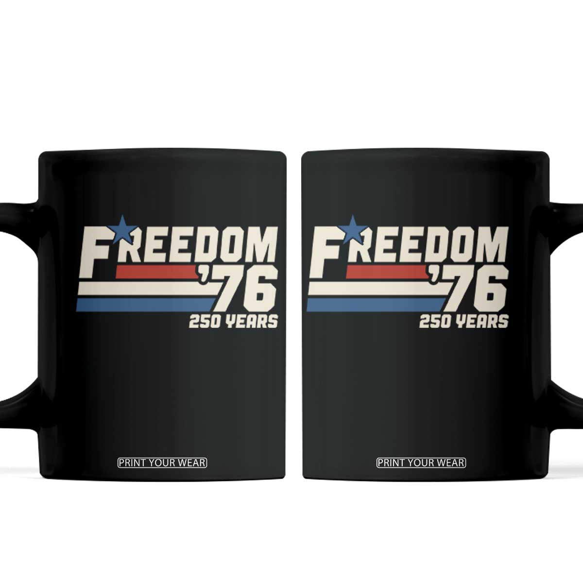 America Retro 250 Years Freedom USA 1776 2026 Coffee Mug TS12 Black Print Your Wear