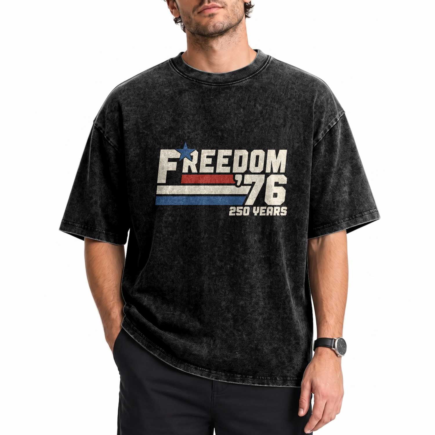 America Retro 250 Years Freedom USA 1776 2026 Washed Cotton T-Shirt