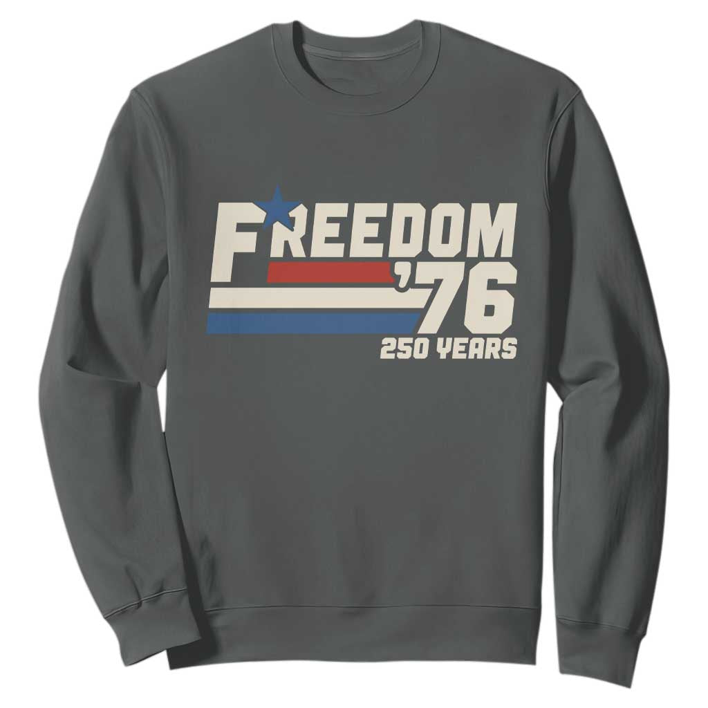 America Retro 250 Years Freedom USA 1776 2026 Sweatshirt TS12 Dark Heather Print Your Wear