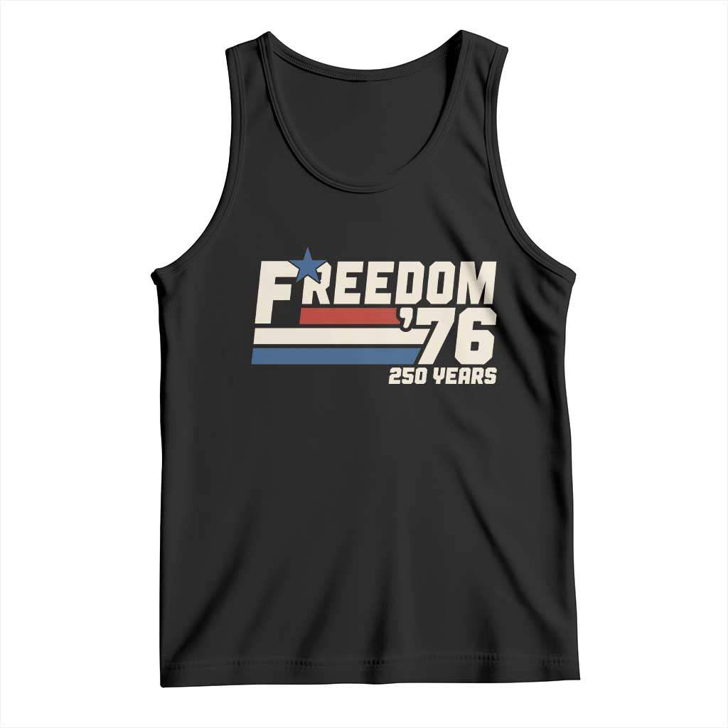 America Retro 250 Years Freedom USA 1776 2026 Tank Top TS12 Black Print Your Wear