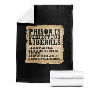 Vintage Prison Is Perfect For Liberals Throw Blanket Funny Political Graphic TS12 Black Print Your Wear