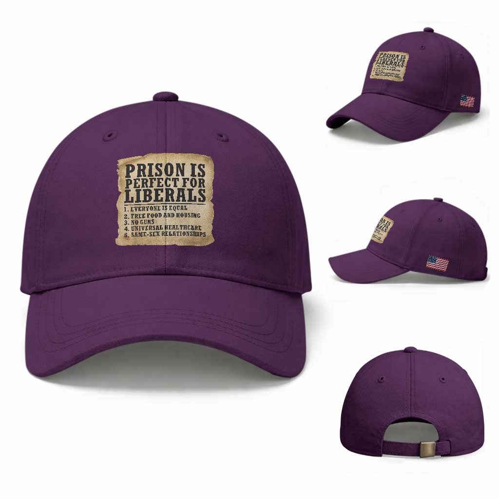 Vintage Prison Is Perfect For Liberals Baseball Cap Funny Political Graphic TS12 Baseball Cap Universal Fit Purple Print Your Wear