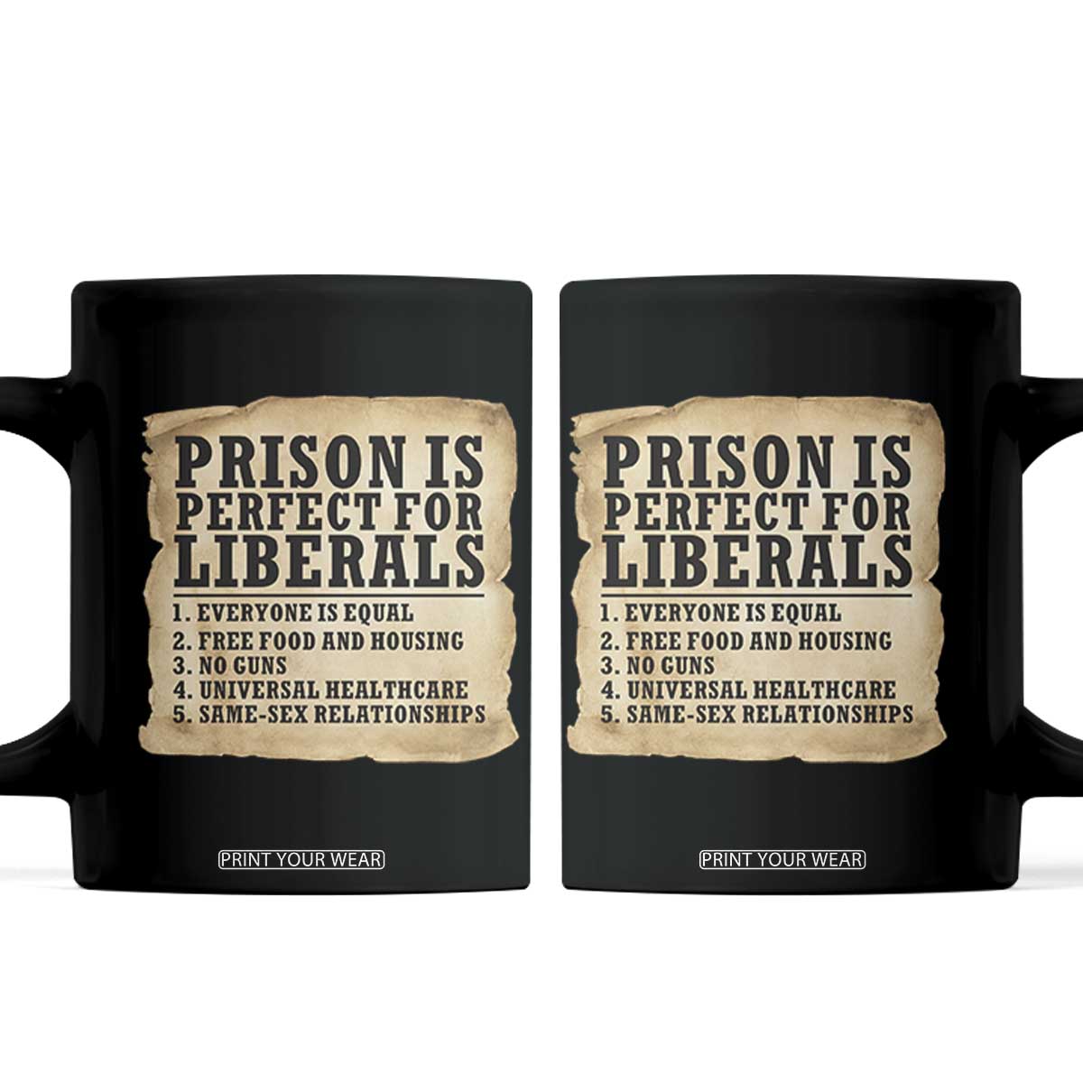 Vintage Prison Is Perfect For Liberals Coffee Mug Funny Political Graphic TS12 Black Print Your Wear