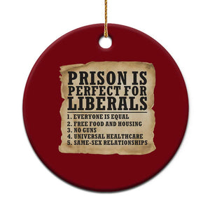 Vintage Prison Is Perfect For Liberals Ceramic Ornament Funny Political Graphic TS12 1pc Red Print Your Wear