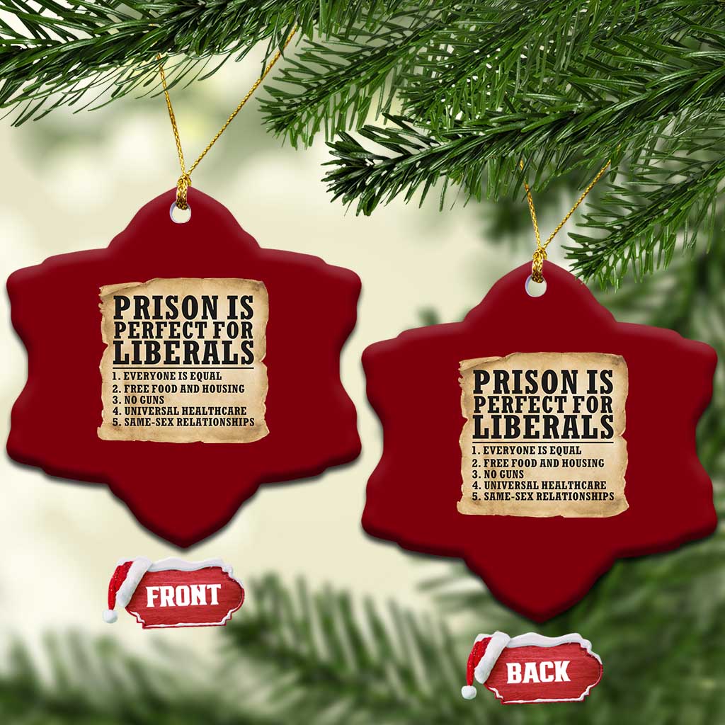 Vintage Prison Is Perfect For Liberals Ceramic Ornament Funny Political Graphic TS12 Print Your Wear