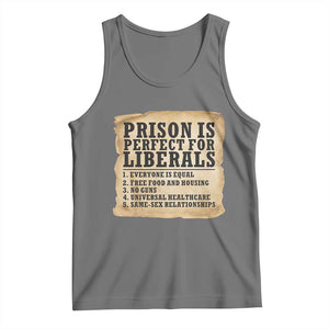 Vintage Prison Is Perfect For Liberals Tank Top Funny Political Graphic TS12 Black Heather Print Your Wear