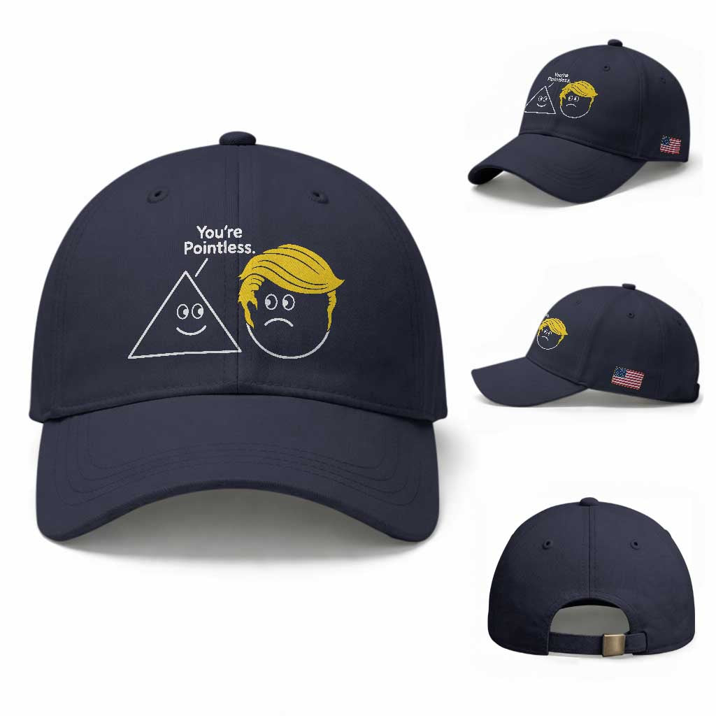 Funny Political Geometry Joke Baseball Cap Youre Pointless Graphic TS12 Baseball Cap Universal Fit Navy Print Your Wear