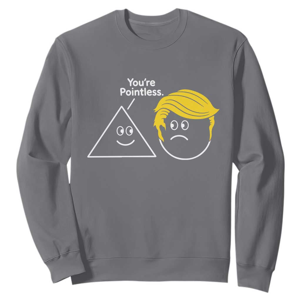 Funny Political Geometry Joke Sweatshirt Youre Pointless Graphic TS12 Charcoal Print Your Wear