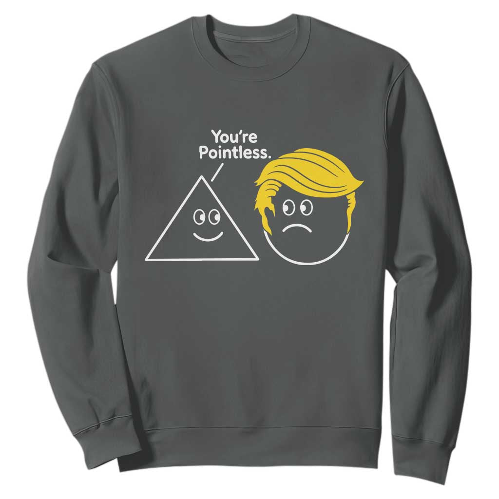 Funny Political Geometry Joke Sweatshirt Youre Pointless Graphic TS12 Dark Heather Print Your Wear