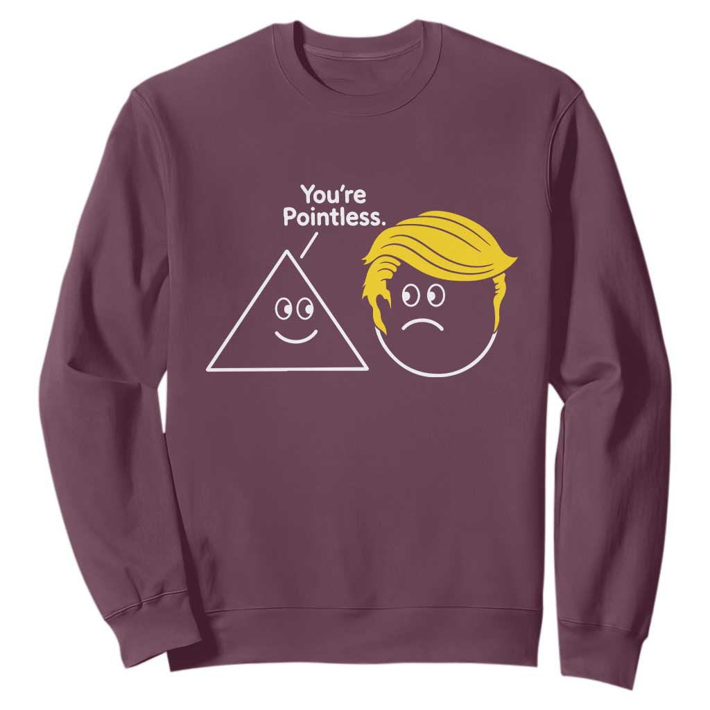Funny Political Geometry Joke Sweatshirt Youre Pointless Graphic TS12 Maroon Print Your Wear