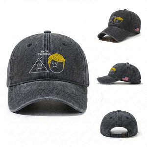 Funny Political Geometry Joke Washed Cotton Baseball Cap Youre Pointless Graphic TS12 Washed Cap Universal Fit Dark Gray Print Your Wear