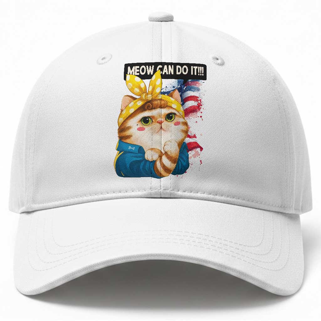Meow Can Do It Baseball Cap Funny Feminist Cat Lover Gift TS12 Print Your Wear