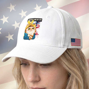Meow Can Do It Baseball Cap Funny Feminist Cat Lover Gift TS12 Print Your Wear