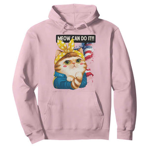 Meow Can Do It Hoodie Funny Feminist Cat Lover Gift TS12 Light Pink Print Your Wear