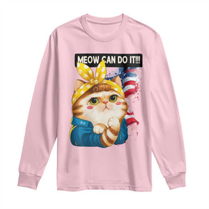 Meow Can Do It Long Sleeve Shirt Funny Feminist Cat Lover Gift TS12 Light Pink Print Your Wear