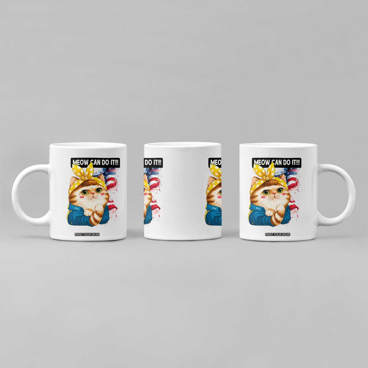Meow Can Do It Coffee Mug Funny Feminist Cat Lover Gift TS12 Print Your Wear