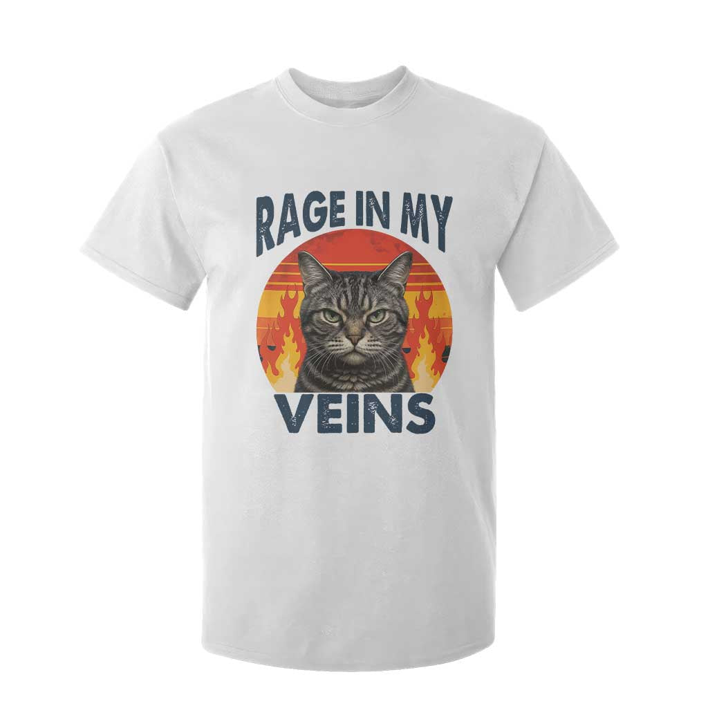 Cat Meme T Shirt For Kid Funny Rage In My Veins Sarcastic Animal Humor TS12 White Print Your Wear
