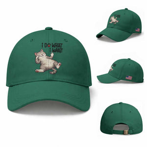Cat Lover Baseball Cap Funny I Do What I Want TS12 Baseball Cap Universal Fit Irish Green Print Your Wear