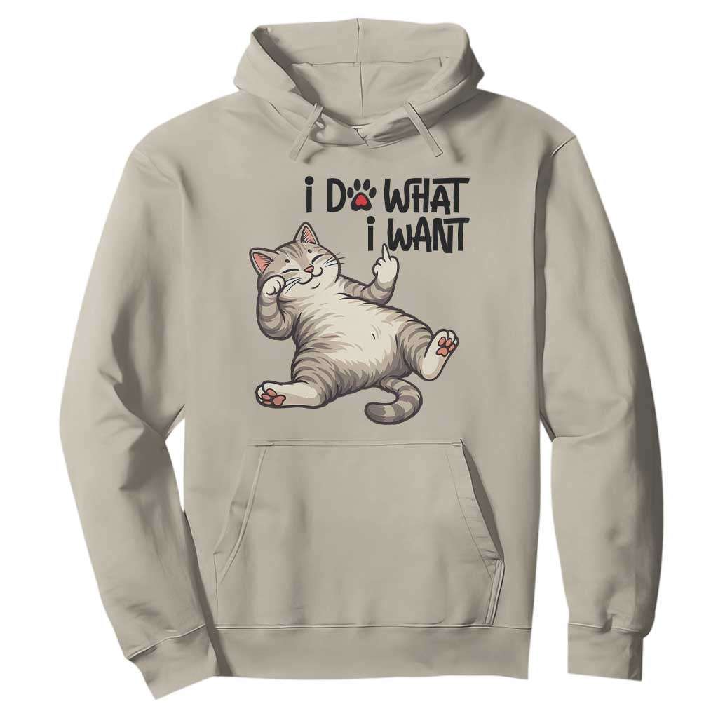Cat Lover Hoodie Funny I Do What I Want TS12 Sand Print Your Wear