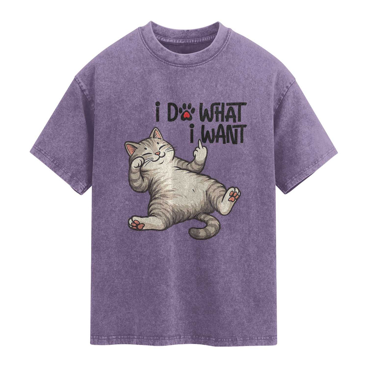 Cat Lover Washed Cotton T-Shirt Funny I Do What I Want
