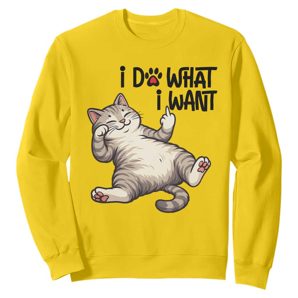 Cat Lover Sweatshirt Funny I Do What I Want TS12 Daisy Print Your Wear