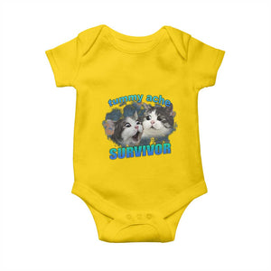 Tummy Ache Survivor Baby Onesie Funny Cat Meme For Cat Lover TS12 Daisy Print Your Wear