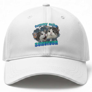 Tummy Ache Survivor Baseball Cap Funny Cat Meme For Cat Lover TS12 Print Your Wear