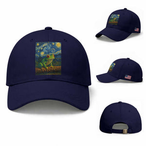 Funny Frog Baseball Cap Van Gogh Style Starry Night TS12 Baseball Cap Universal Fit Dark Blue Print Your Wear