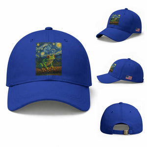 Funny Frog Baseball Cap Van Gogh Style Starry Night TS12 Baseball Cap Universal Fit Royal Blue Print Your Wear