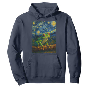 Funny Frog Hoodie Van Gogh Style Starry Night TS12 Navy Print Your Wear