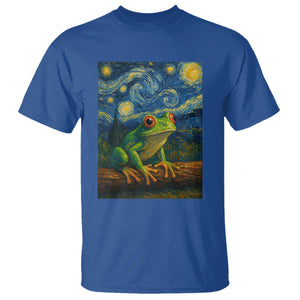 Funny Frog T Shirt Van Gogh Style Starry Night TS12 Royal Blue Print Your Wear
