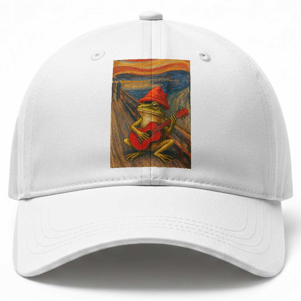 Funny Frog Baseball Cap Playing Guitar Van Gogh Starry Night Art Parody TS12 Print Your Wear