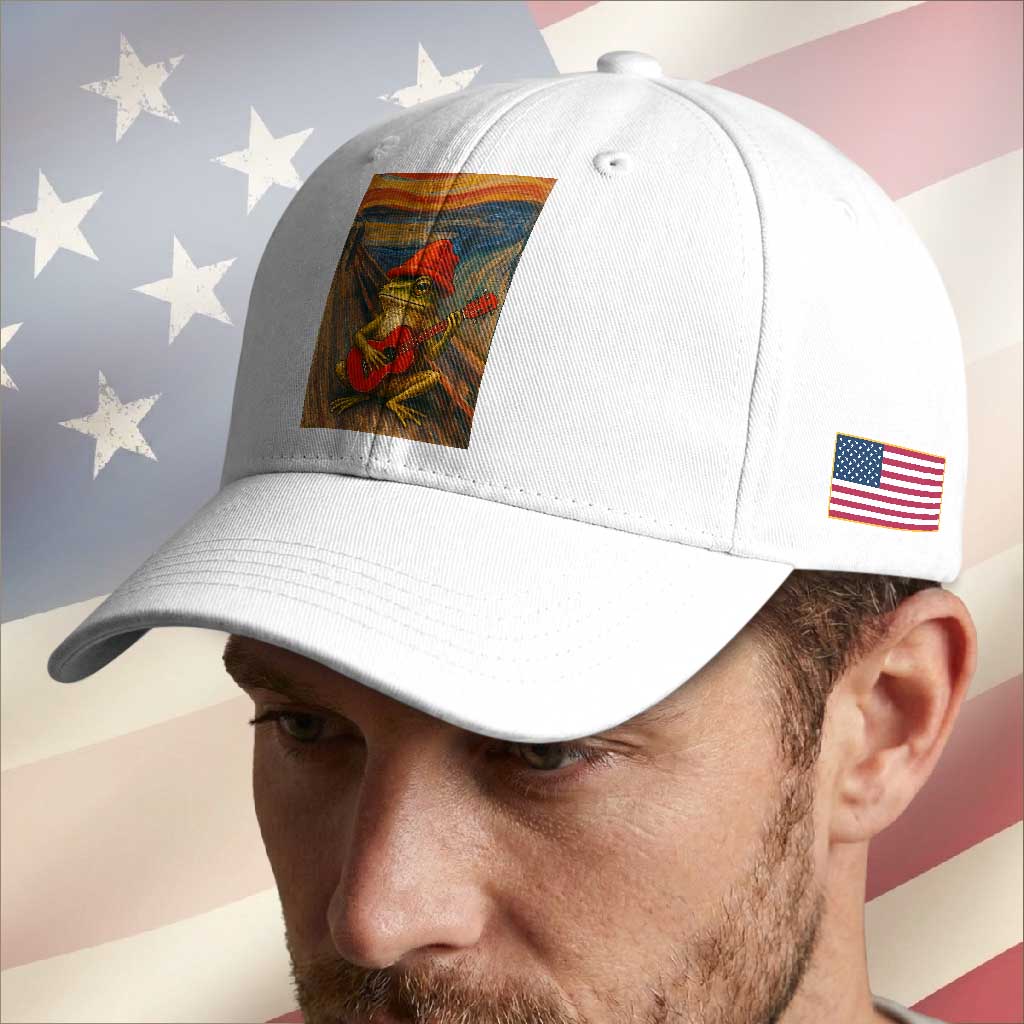 Funny Frog Baseball Cap Playing Guitar Van Gogh Starry Night Art Parody TS12 Print Your Wear