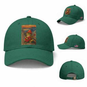 Funny Frog Baseball Cap Playing Guitar Van Gogh Starry Night Art Parody TS12 Baseball Cap Universal Fit Irish Green Print Your Wear
