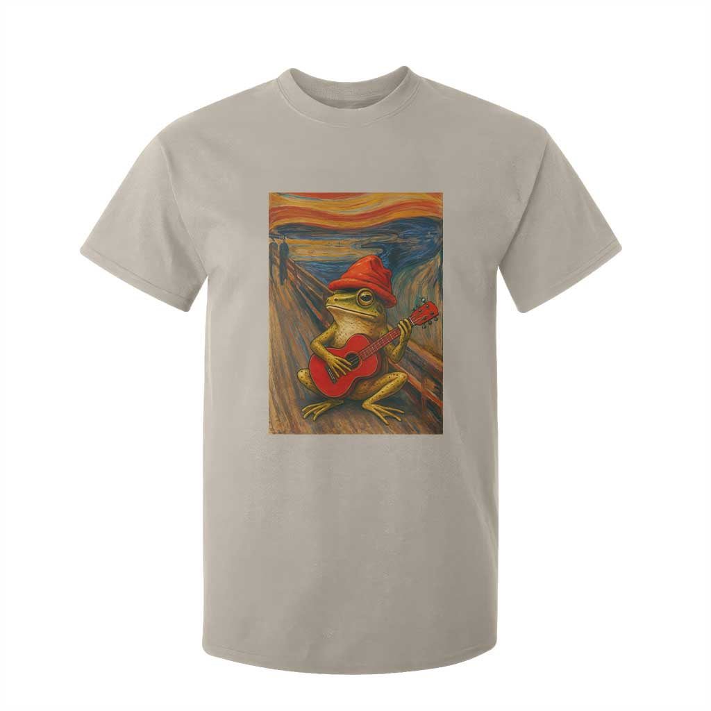 Funny Frog T Shirt For Kid Playing Guitar Van Gogh Starry Night Art Parody TS12 Sand Print Your Wear
