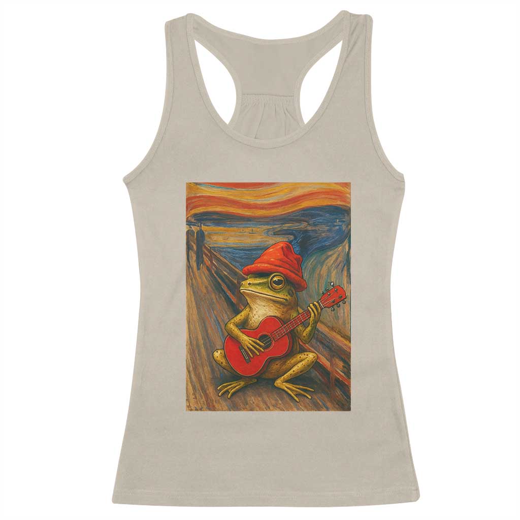 Funny Frog Racerback Tank Top Playing Guitar Van Gogh Starry Night Art Parody TS12 Sand Print Your Wear