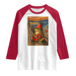 Funny Frog Raglan Shirt Playing Guitar Van Gogh Starry Night Art Parody TS12 White Red Print Your Wear