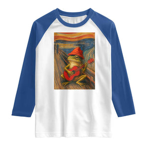 Funny Frog Raglan Shirt Playing Guitar Van Gogh Starry Night Art Parody TS12 White Royal Print Your Wear