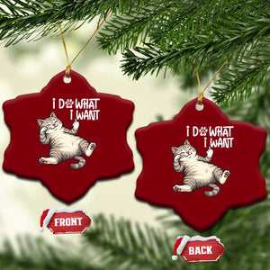 Funny Cat Ceramic Ornament I Do What I Want TS12 Print Your Wear