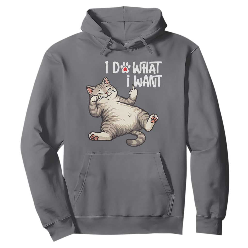 Funny Cat Hoodie I Do What I Want TS12 Charcoal Print Your Wear
